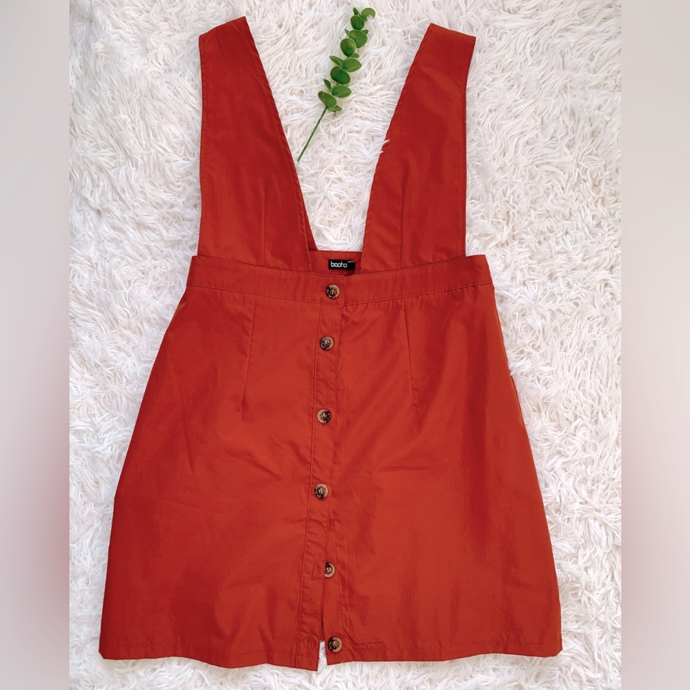 Plunge Front Button Pinafore - Size Medium (US 12)